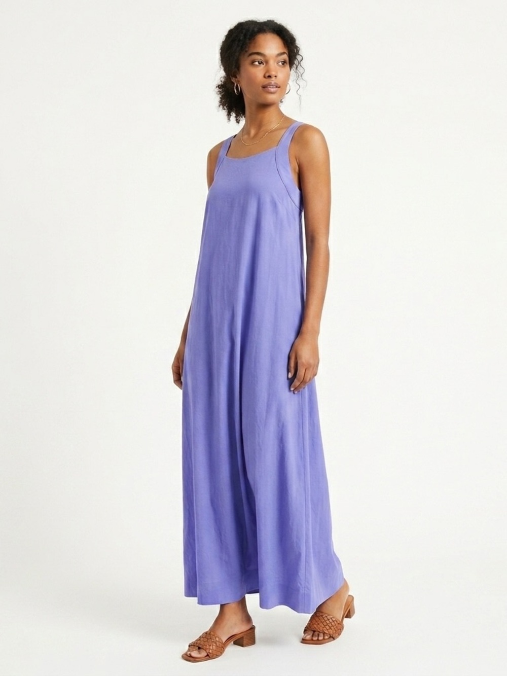 Athleta Arrival Maxi Dress M/T Purple Cross Back NWT